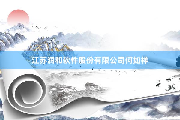 江苏润和软件股份有限公司何如样